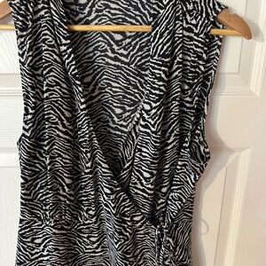 Banana Republic Zebra-Print Sleeveless Wrap Top